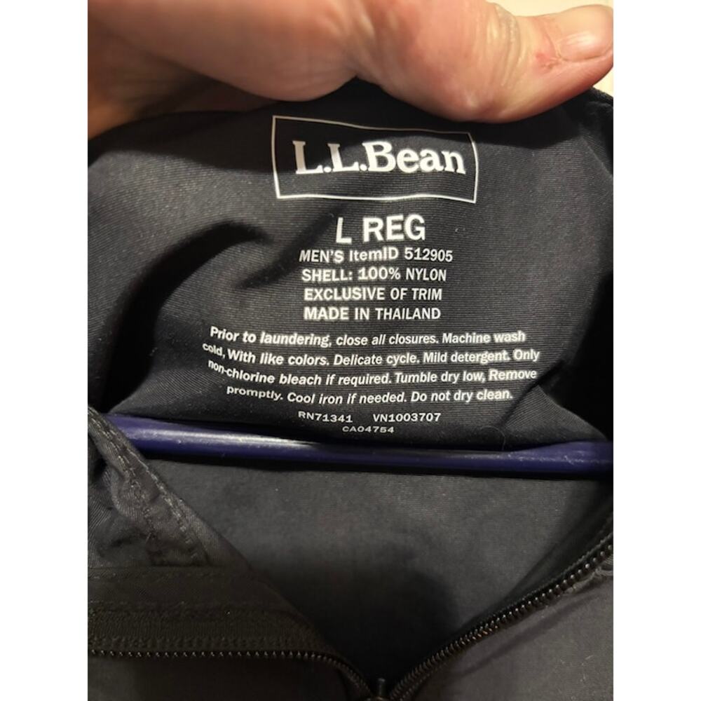 NWT L.L.Bean Anorak Windbreaker Jacket Mens Large Antech Embroidered Black - Picture 4 of 9